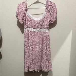 Hollister Red and White Floral Dress